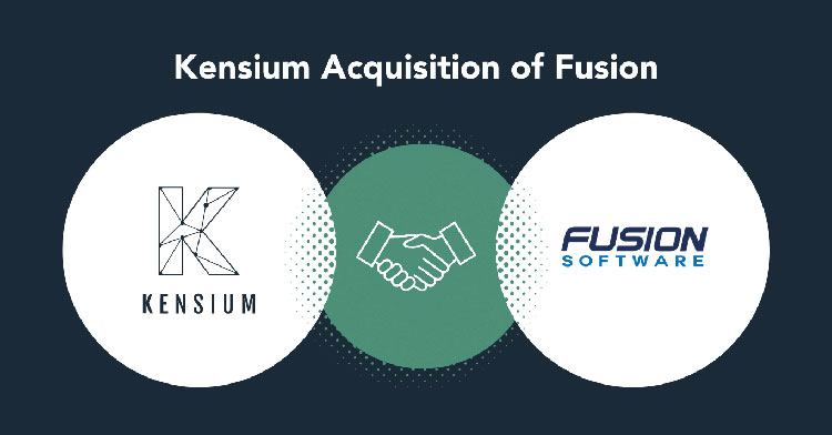 Graphic of Kensium and Fusion logos with handshake in between